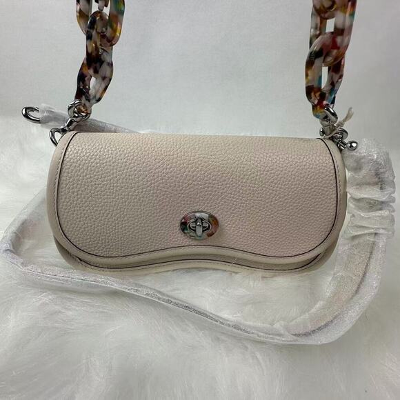 Coach Wavy Dinky Bag Shoulder Crossbody Coachtopia Leather CK113 Cloud Chalk NWT - Picture 2 of 10
